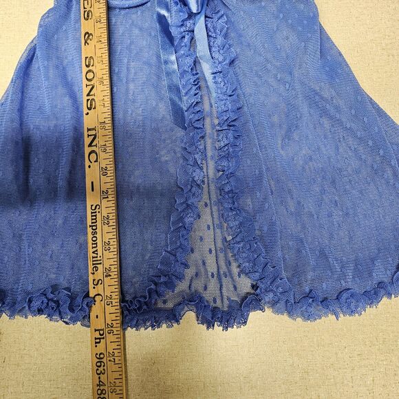 Frederick's of Hollywood Purple lace Tie Front Nightie Lingerie Babydoll Teddy - Picture 11 of 11